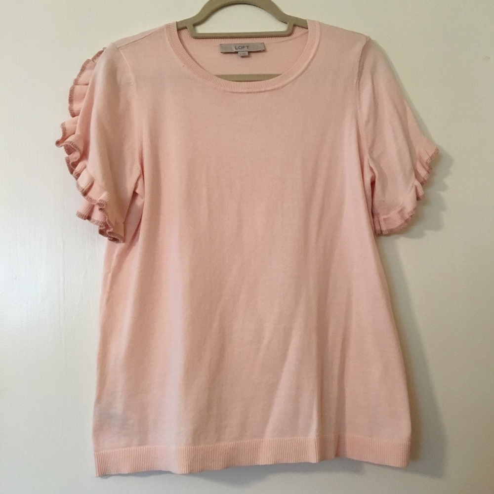 Ruffle sleeve sweater top NWOT